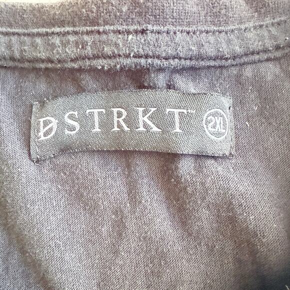 DSTRKT T Shirt 2XL Allover Cobweb Print Black Halloween Inverted Cross Grunge - Picture 5 of 7